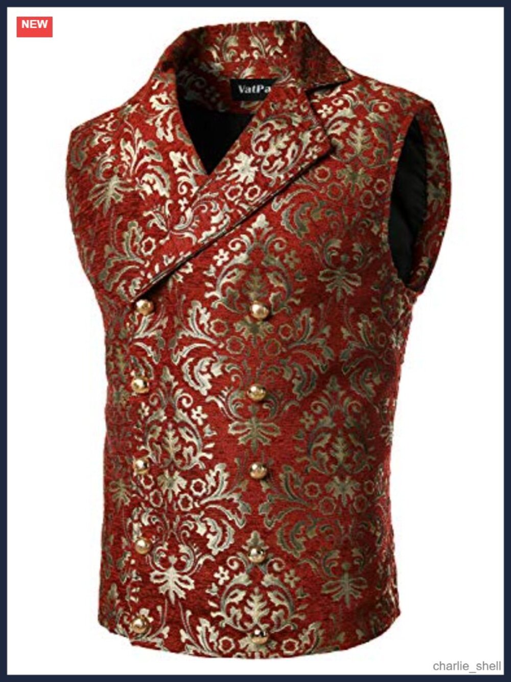 Victorian Double Breasted Vest Gothic Steampunk Waistcoat Slim Fit